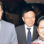 朱镕基的女儿朱燕来（右）和女婿梁青（左）