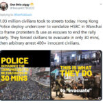 香港再有一百万人元旦上街抗争，害怕再超过两百万人，警方要求一百万人三十分钟内解散