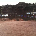 中国湖南凤凰古城被水淹了