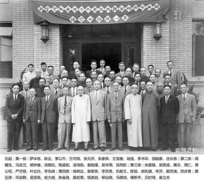 1948年，部分首届“中央研究院”院士在南京合影