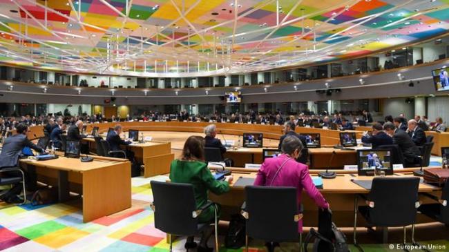 布鲁塞尔的欧盟外长会议现场