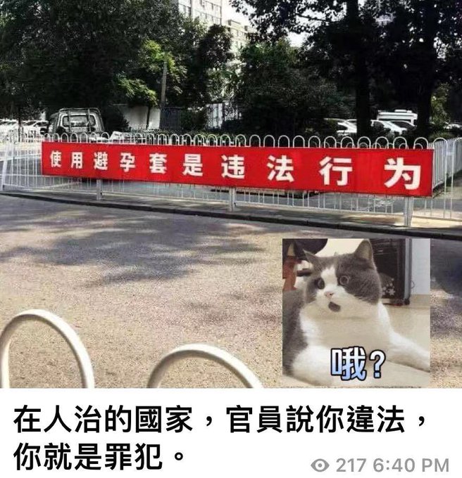 中共官员：使用避孕套是违法行为