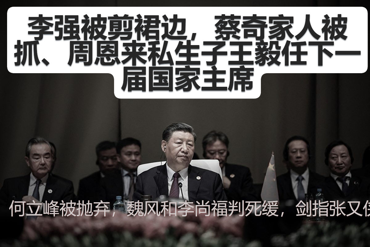 李强被剪裙边，蔡奇家人被抓、王毅下一届国家主席！ 传王毅是周恩来私生子。近臣何立峰被抛弃，魏风和李尚福判死缓，剑指张又侠！ 习近平开始歇斯底里，把矛头对准所有人，为二十一大拼了！