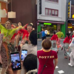 突“撩裙踢腿”大跳！中国女子大闹新加坡街头进行快闪热舞