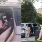 人妻和公公车震被“围捕” 半身全裸奔逃